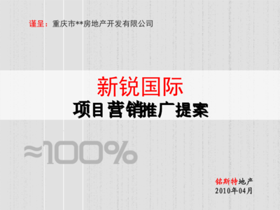 重慶新銳國(guó)際項(xiàng)目營(yíng)銷推廣提案（2010年）